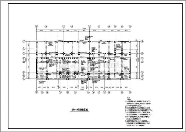 框架两层砖混五层商住楼结构设计图-图二