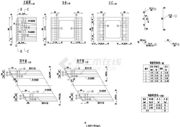 [黑龙江]简支预应力空心板车行天桥施工图46张（肋式台）-图二