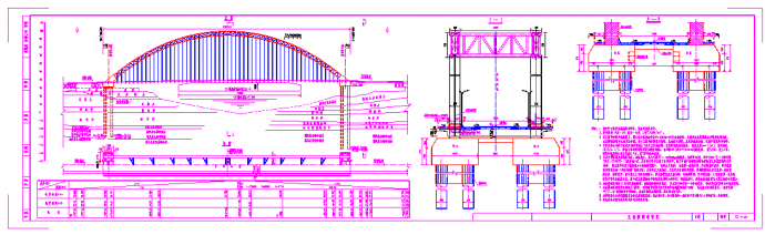 302米跨径系杆拱桥全套施工图（123张）_图1