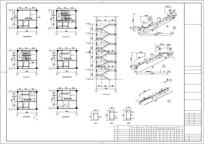 某工厂各层楼梯基础构造图_图1