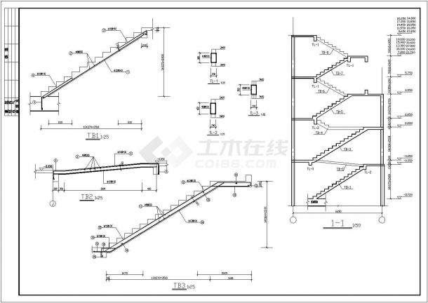  [Node Detail] Detailed Structural Drawing of Stair of a Residential Building - Figure 1