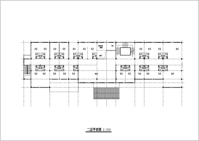 现代徽派宾馆建筑方案CAD平面示意图_图1