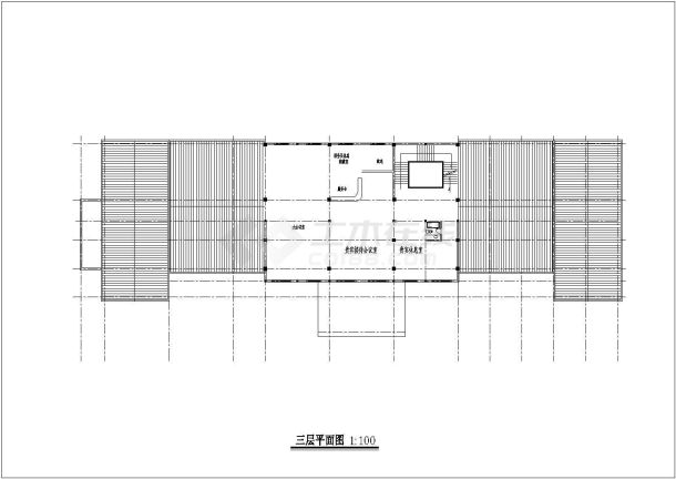 现代徽派宾馆建筑方案CAD平面示意图-图二