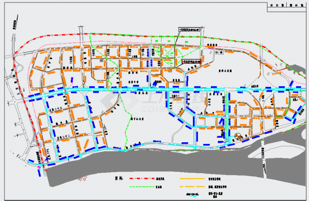 长沙市丘陵区城市支路CAD施工图80张（含排水照明交通绿化）-图一