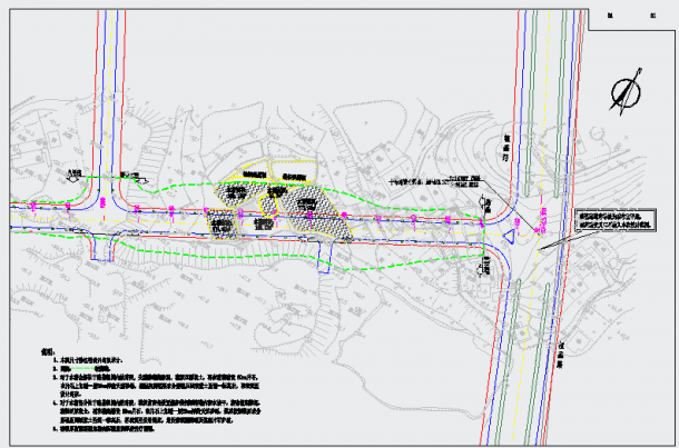 长沙市丘陵区城市支路CAD施工图80张（含排水照明交通绿化）-图二