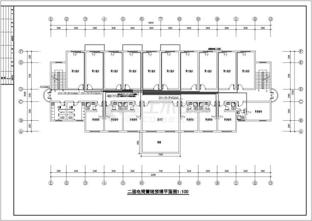 两层工厂厂房电气cad施工设计图（屋顶电梯机房）-图二