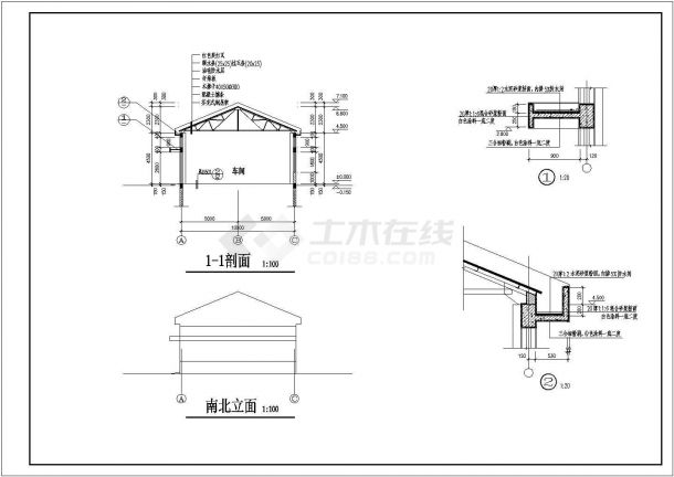 某地区工厂车间建筑设计钢结构图纸-图二