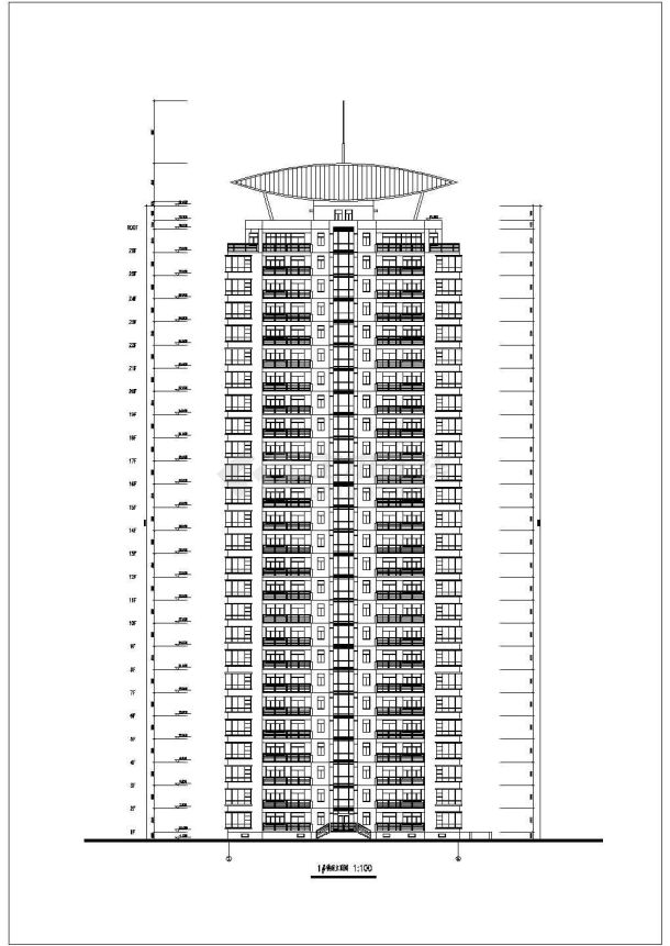 某地29层塔式住宅楼建筑扩初设计图-图一