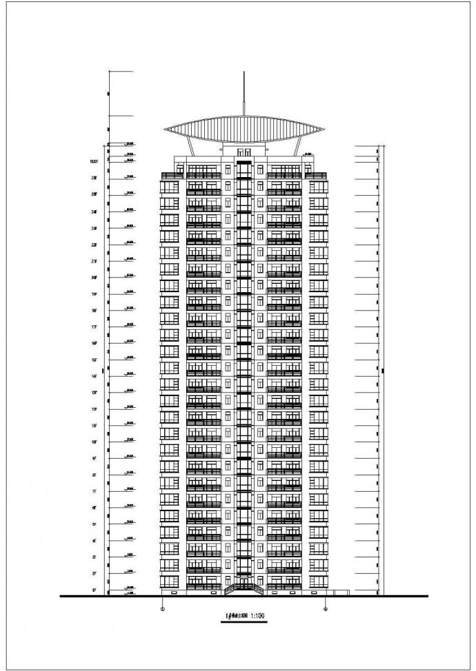 某地29层塔式住宅楼建筑扩初设计图_图1