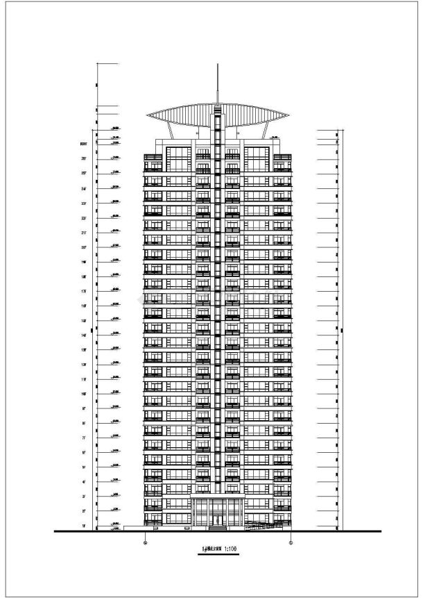 某地29层塔式住宅楼建筑扩初设计图-图二