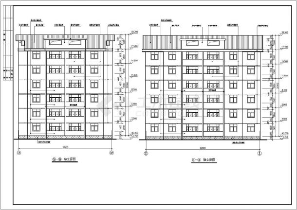 6层40600平米塔式一楼梯四户两两对称户型住宅楼建筑施工图-图一