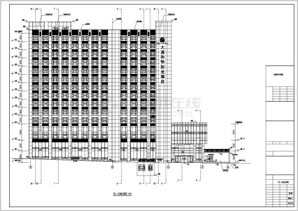 【大连】15层现代风格商务酒店建筑设计施工图-图一