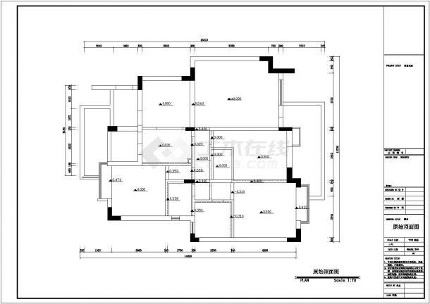 地中海风格中档小区3居室室内设计施工图-图二
