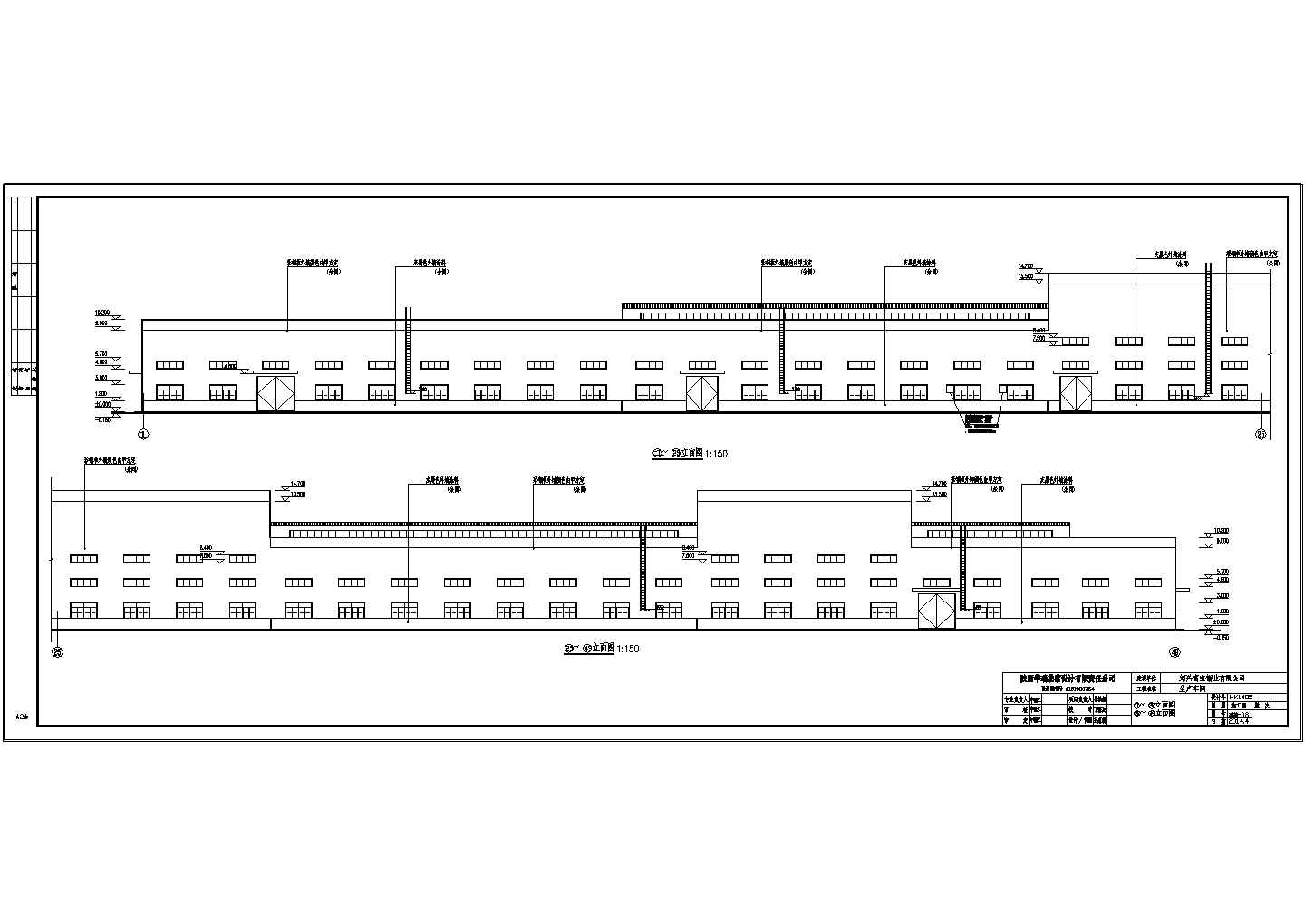 某工厂钢结构厂房生产车间建筑施工图纸