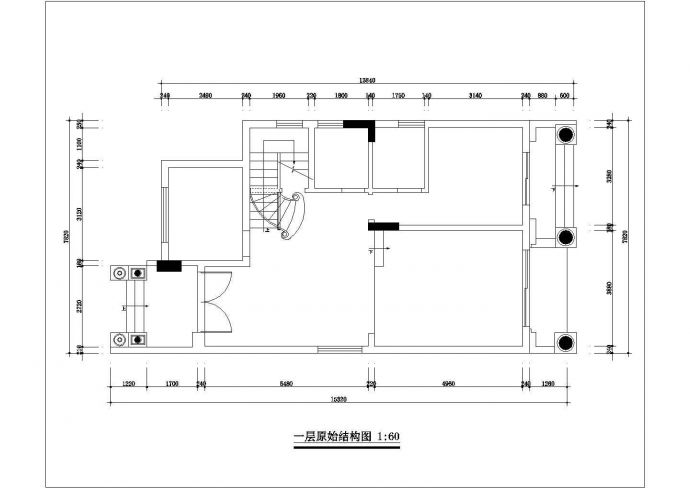 某地三层豪华别墅装修CAD施工图（附效果图）_图1
