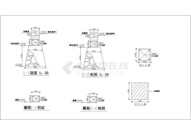 某公园精致仿古厕所施工CAD参考图-图一