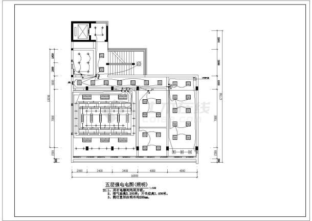 精美办公楼强电施工布置图-图二