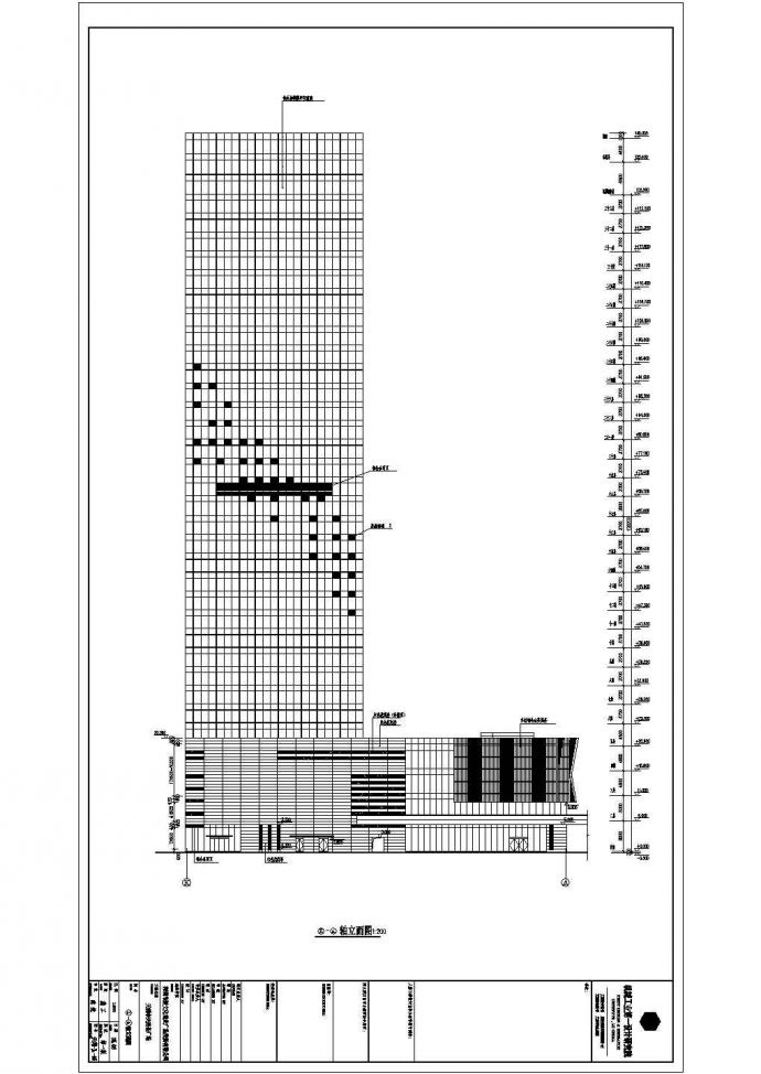 地下3层地上33层框筒结构办公写字楼建筑、结构、给排水全套施工图，含说明_图1