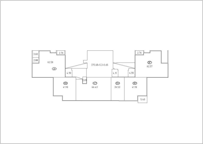 一核六户高层住宅户型图（404平方米）_图1