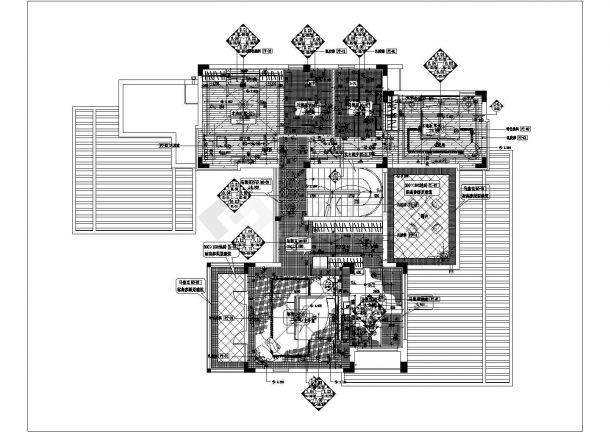 摩纳哥风格两层别墅装修设计施工图纸（带楼梯实景图）-图一