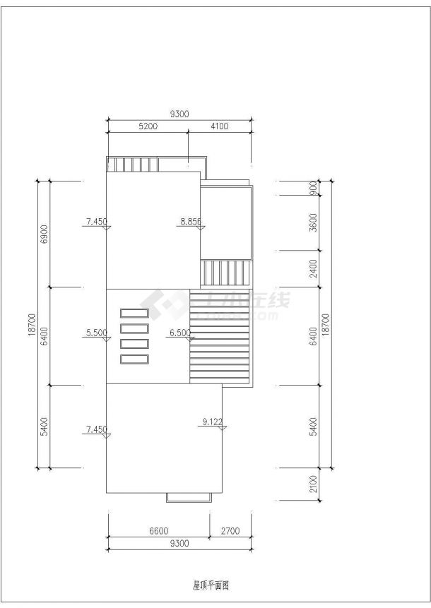 [北京]某二层联排别墅户型平面图（257平方米）-图一