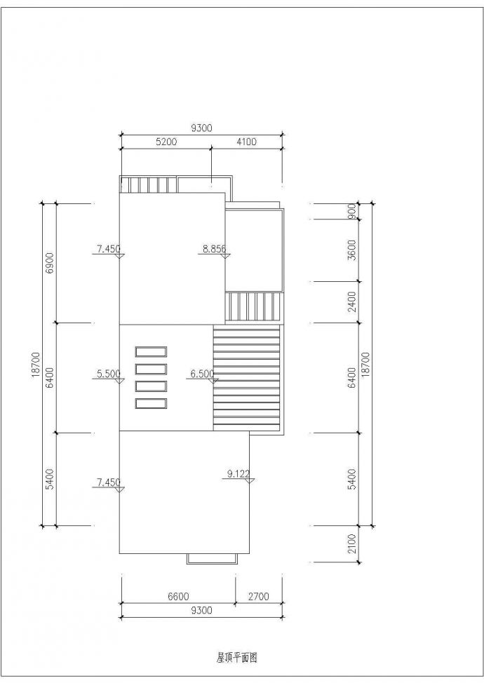 [北京]某二层联排别墅户型平面图（257平方米）_图1