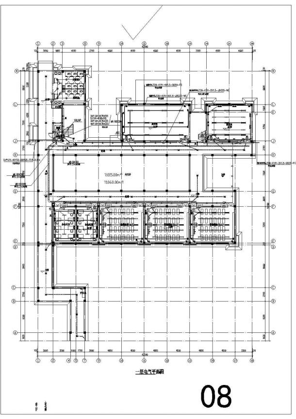 某四层框架小学电气设计施工图（建筑面积3744平方米）-图二
