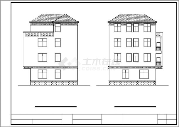 四层小别墅（建筑图与结构图）cad-图二