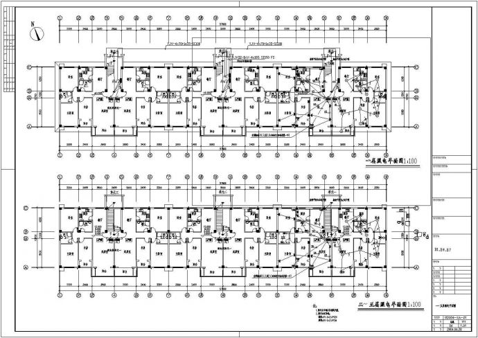 某小区多层住宅楼电气施工设计图纸_图1