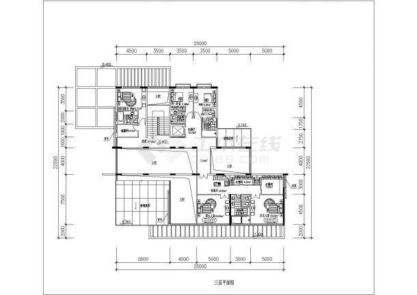 [北京]某三层豪华别墅户型平面图（1100平方米）-图二
