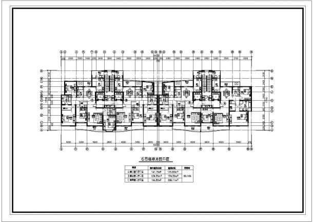 某高层板式住宅户型图（170、200平方米）-图一