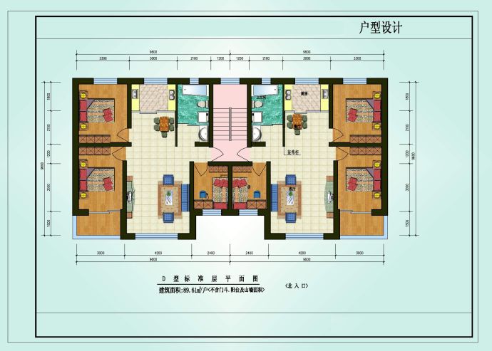 三室两厅一卫户型图（89.64）_图1