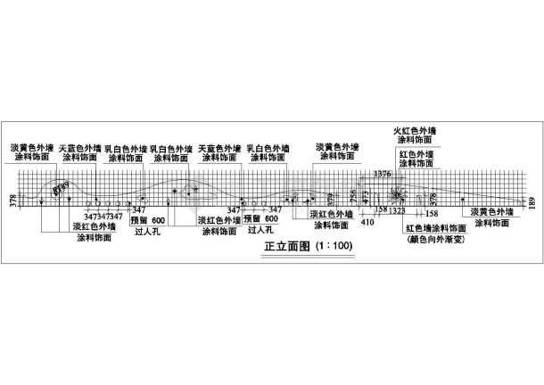 某经典的景墙式挡土墙cad布置图-图一