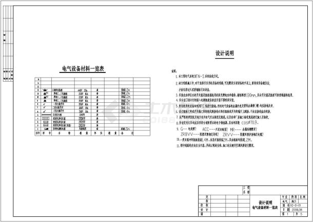 某药品提取车间强电设计施工图（共6张）-图一