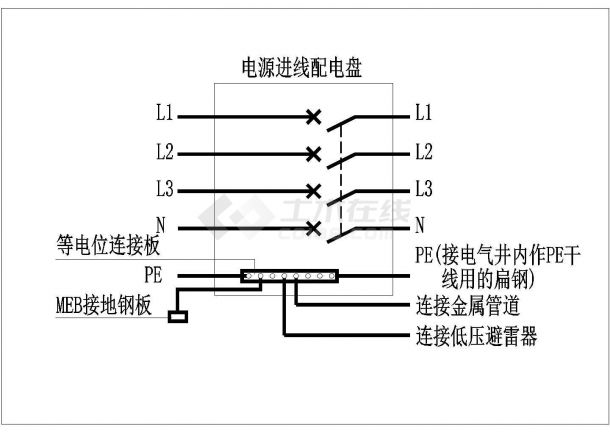 TN-C-S系统cad施工全套设计图　-图二