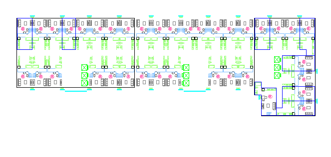 某一梯十四户LOFT酒店式公寓户型平面图（70、67平方米）