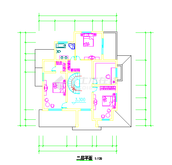 某地三层楼别墅建筑设计方案图（含效果图）-图一