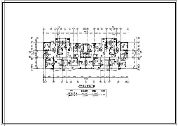 某小高层板式住宅户型图（120、140平方米）-图一