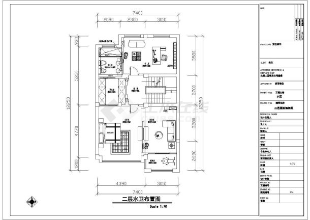 某地三层别墅给排水及电气设计图纸-图二