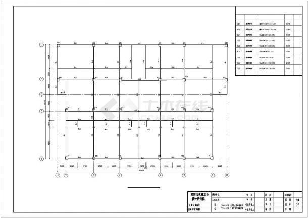 某10层钢框架结构办公楼结构设计施工图-图二