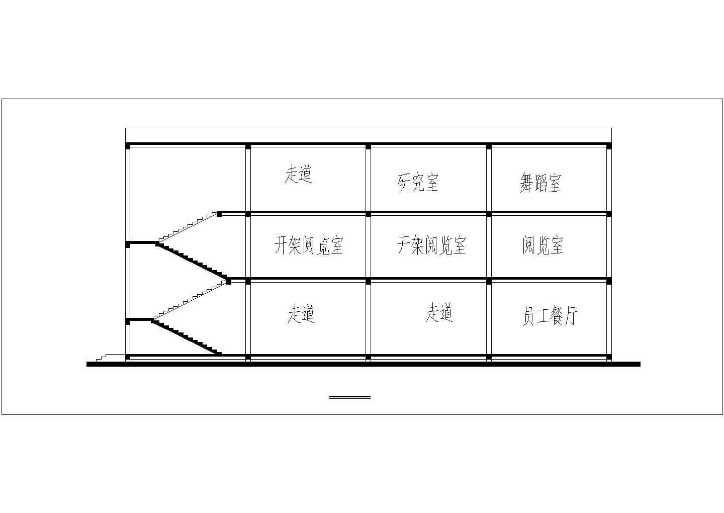 青岛市某文化馆建筑CAD布置图