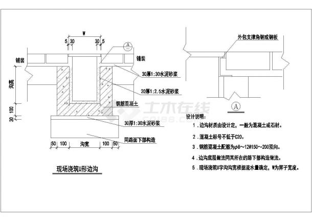 一些实用的边沟和地沟施工CAD设计大样详图-图二