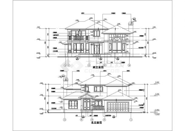 某地区别墅建筑设计施工图（共5张）-图二