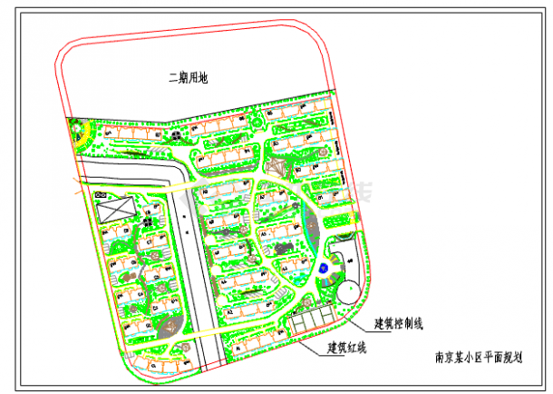 南京某小区的平面景观规划cad图纸-图一