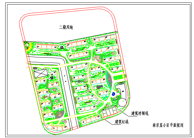 南京某小区的平面景观规划cad图纸_图1