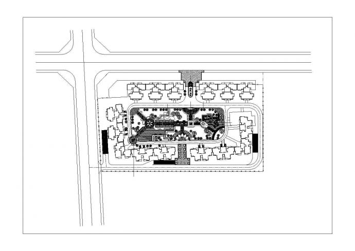 某地小区广场全套规划平面设计图纸_图1