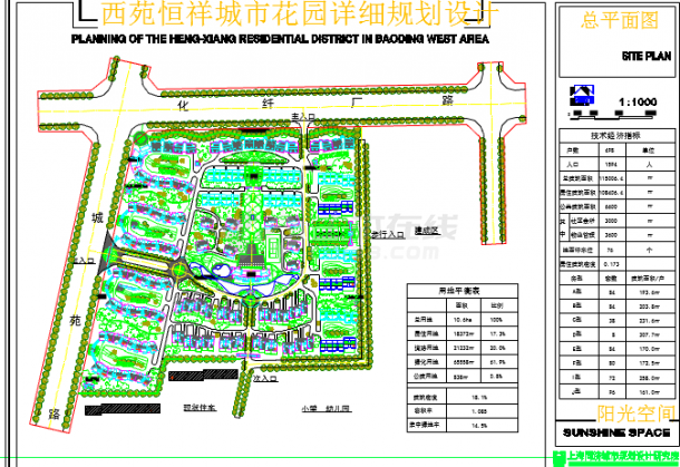 西苑恒祥城市花园详细规划设计总平面图cad-图一