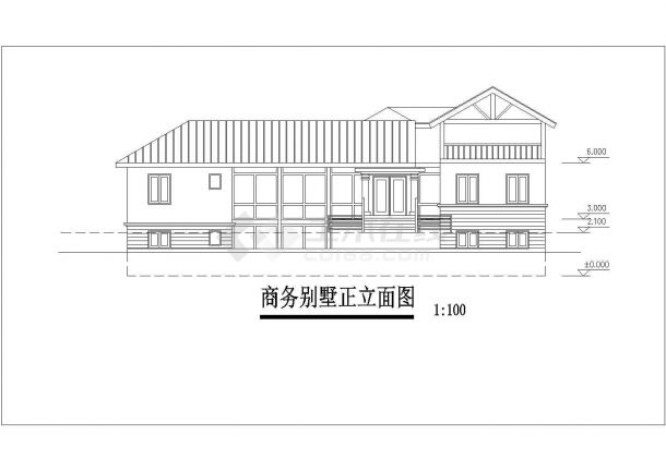 某地区商务别墅建筑施工设计图（全套）-图二