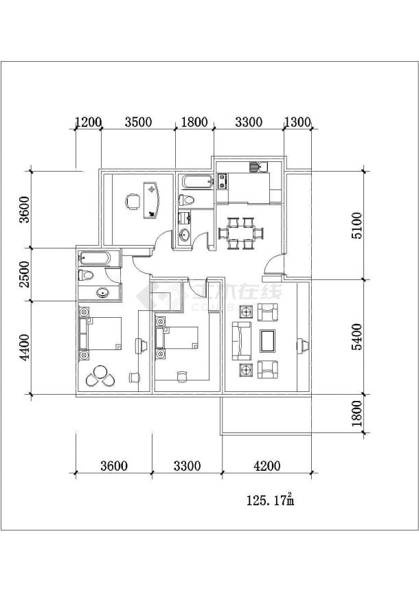 余姚市某经典九十八个住宅平面户型CAD布置图-图二