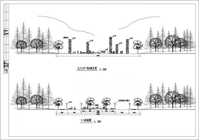 某地区市桥南公园园林设计施工图纸_图1